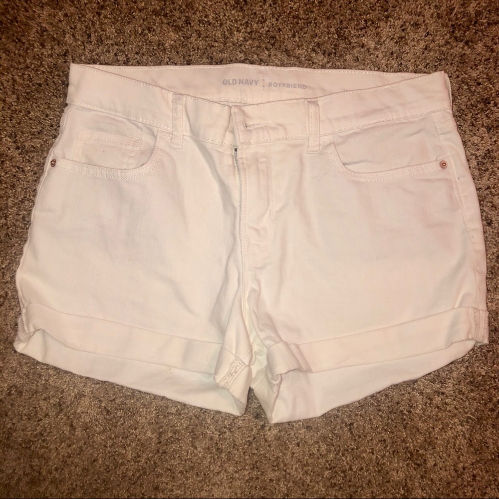 White jean shorts